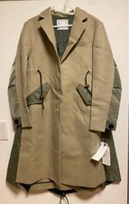 sacai WOOL MELTON CHESTER COAT Long Size 2 Beige Khaki Wool 100 With Tag Good