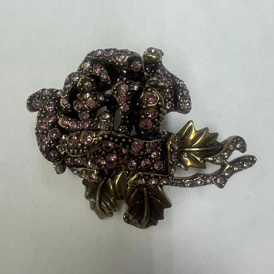 Broche prendedor floral grande de cristal Heidi Daus "Cama de rosas"