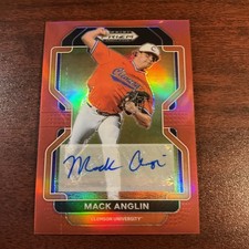 2022 Prizm Draft Picks Baseball Base Auto Red #PDP205 Mack Anglin /50