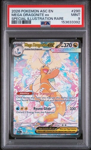 2026 POKEMON ASCENDED HEROES SPECIAL ILLUSTRATION RARE MEGA DRAGONITE EX PSA 9