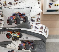 Pottery Barn Kids Hot Wheels Monster Trucks Organic Cotton Sheet Set Kids