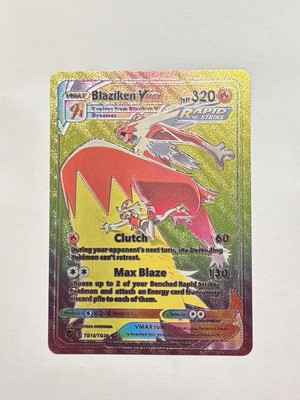 Blaziken Vmax Hp320 Rainbow Foil Fan Art Max Blaze Mint/NM