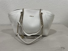 FURLA Julia White Medium Tote Style Leather Shoulder Bag Genuine Leather