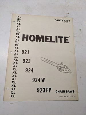 #ad HOMELITE PARTS LIST BOOK CATALOG MANUAL CHAIN SAWS XL 921 923 924 W FP 22410 A $5.00