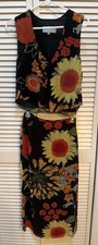 Vintage Platinum Petites By Dorothy Schoelen 2 Pc Wrap Skirt Vest - Sz 2/Small
