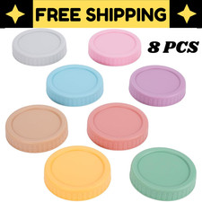 Wide Mouth Mason Jar Lids - 8PCS Colored Mason Plastic Lids Wide Mouth, Leak Pr