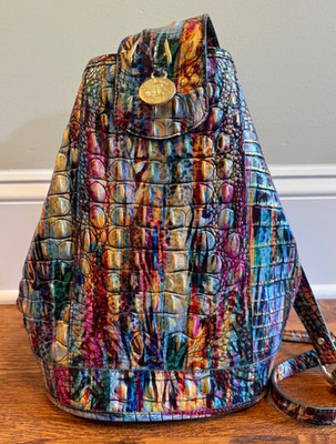 BRAHMIN Allie Virtuous Melbourne Sling-Back Style Bag Leather Multicolor Luxury