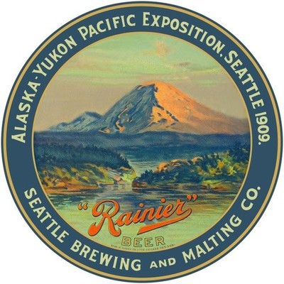 Rainier Beer - Alaska Yukon Exposition 1909 NEW METAL SIGN: 12'' Diameter Round