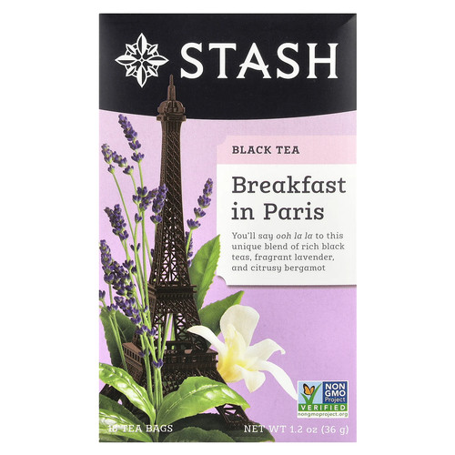 Black Tea, Breakfast in Paris, 18 Tea Bags, 1.2 oz (36 g)