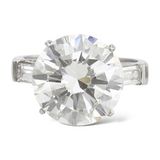 GIA 5.96 CT L I1 Natural Diamond Solitaire Engagement Ring Round Platinum Size 4