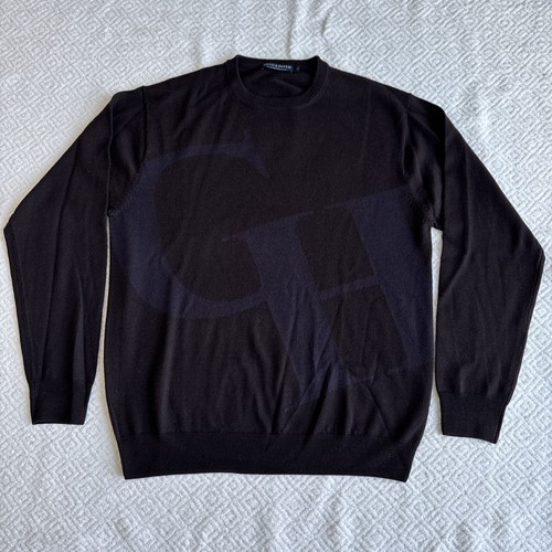 Gieves & Hawkes, Gieves & Hawkes Brown Knit Pullover Sweater 100% Wool Womens Size L Preowned