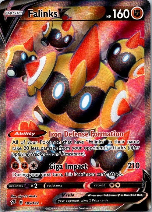 Pokémon TCG Rebel Clash Falinks V 185 NM (SKU 1-2)