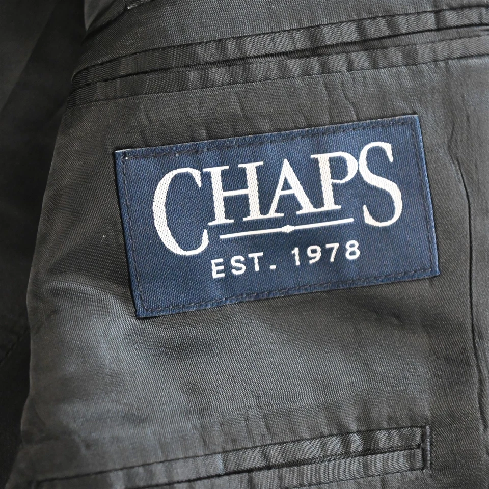 Chaqueta Pantalones Traje Chaps Ralph Lauren 42L 36x32 Gris Rayas 100% Lana Para Hombre Foto 4 de 4