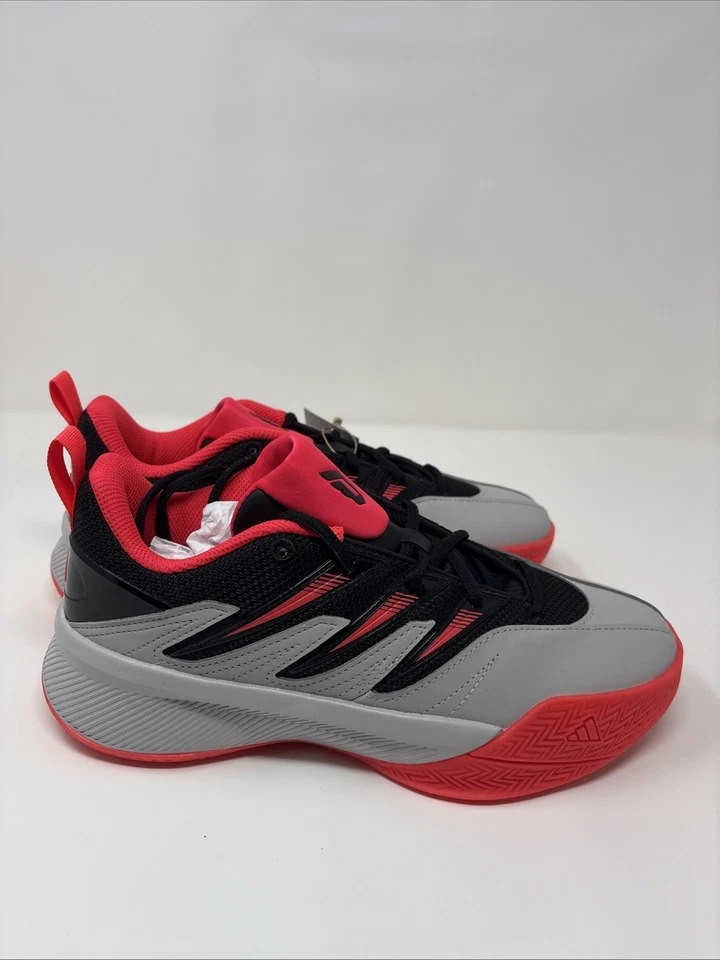 adidas Big Kid's Dame Certified 3 J Low Basketball Shoes JP7656 Grey/ Black/ Red - Image 3 of 4