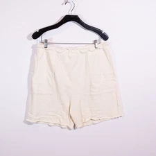 The Great The Patch Pocket Cotton Terry Lined Pull On Raw Edge Hem Sweat Shorts