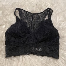 Soma Medium Bralette Black Lace Racerback Pullover Wireless