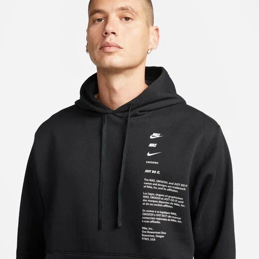Nike Club Shoebox Pullover Hoodie Black Men's XL DQ5152-010 | eBay