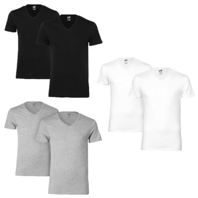 8 er Pack Puma Basic V Neck T-Shirt Men Herren Unterhemd V-Ausschnitt
