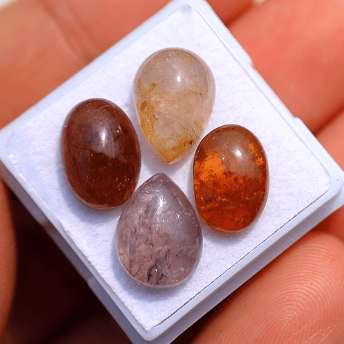 4 Pcs Natural Multi Tourmaline A+ Quality 11.7mm-12.7mm Cabochon Loose Gemstones - Picture 4 of 13