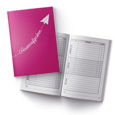 itenga Hausaufgabenheft Papierflieger Pink DIN A5 96 Seiten Stundenplan Kalender