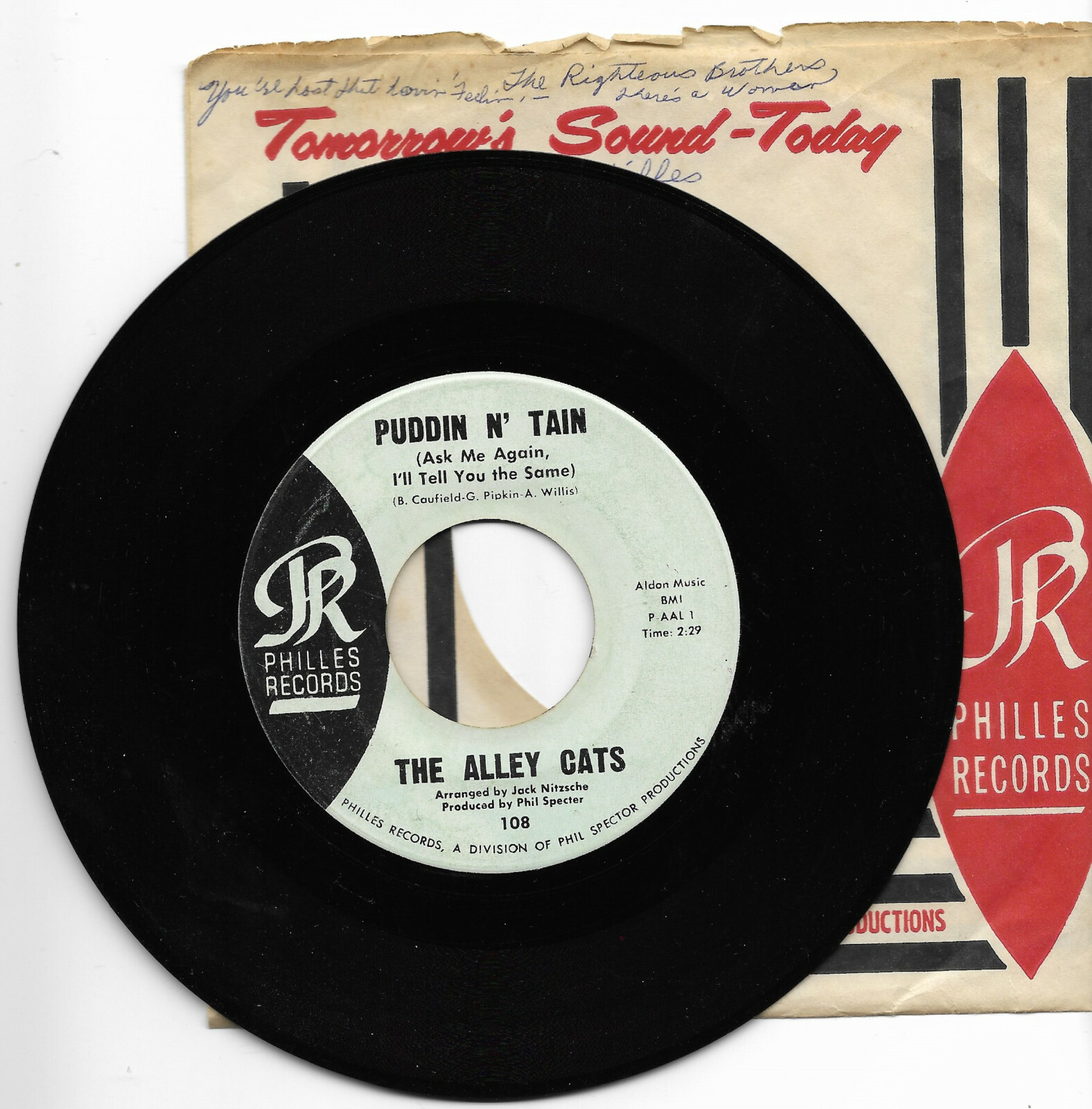 THE ALLEY CATSPHILLES 108 DOO WOP 45 RPM PUDDIN N' TAIN B/W FEEL SO