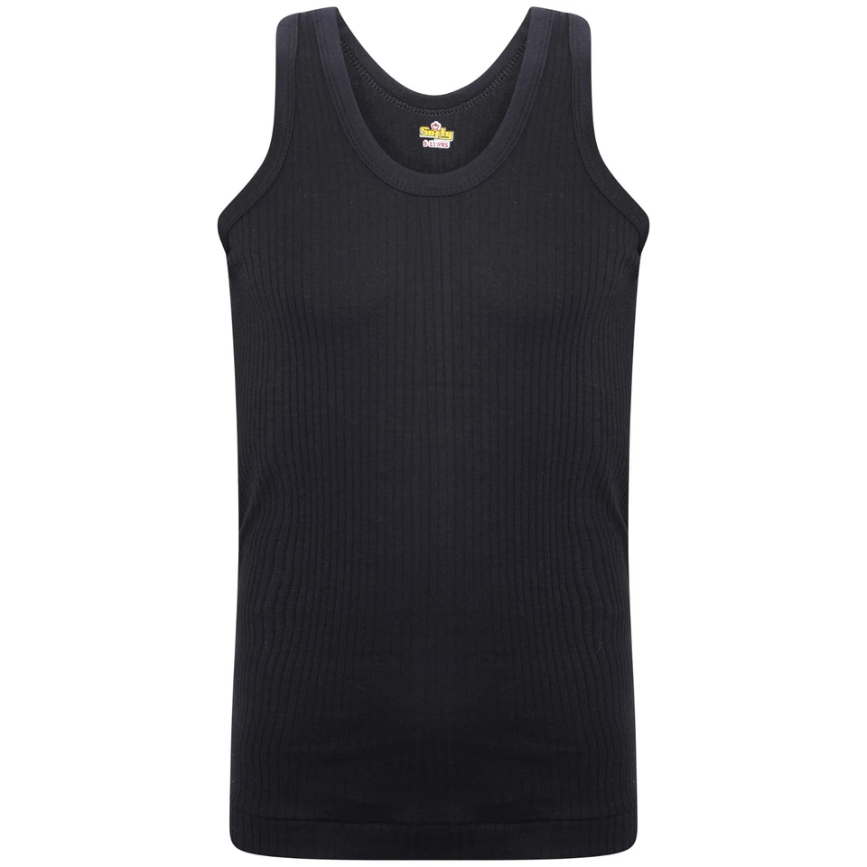 6X or 12X SOFTY® Kids Children's Boys Vest 100% Cotton Rib Sleeveless Underwear