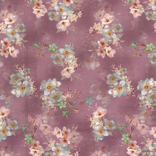 Tela De Algodón Digital Impresa Color MALVA C8299