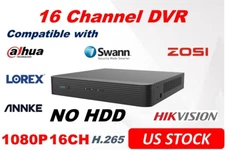 1080P 16CH DVR Ⲏіkvіsіon UniView Compatible Analog Camera H.265 No HDD