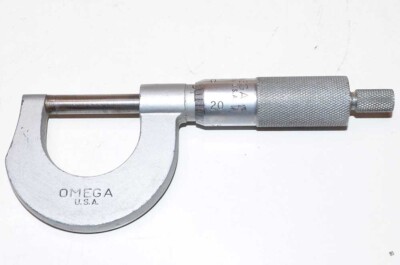 Vintage Omega USA 1'' Outside Micrometer .001'' Grad USA Machinist Measuring Tool