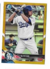 DJ Peters 2018 Bowman Chrome Gold Refractor Rookie RC /50
