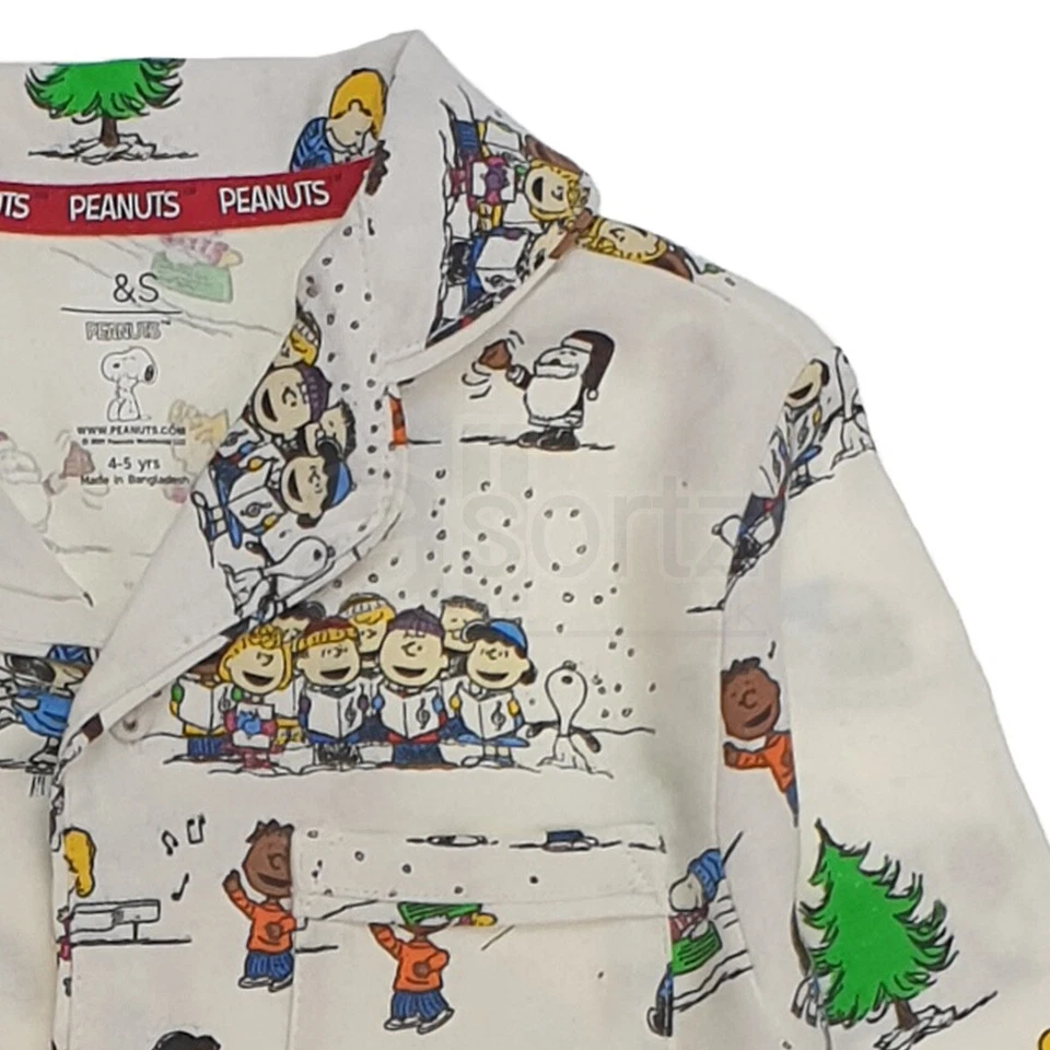 Novo Pijama Infantil Meninos Meninas Algodão Reino Unido Crianças Cena de Neve Amendoim Idade M P G - Imagem 3 de 4