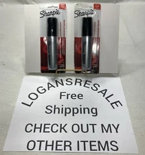 🎨 Sharpie Magnum Oversized Permanent Markers Black LOT OF 2 FREE SHIPPING 