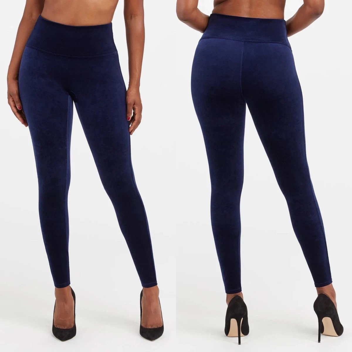 SPANX Lapis Night (Navy Color) Velvet Leggings | Size S