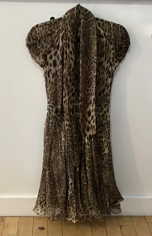 Tuleh Chiffon Leopard Dress Sz 4