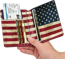 Travel Passport Holder Wallet Holder RFID Blocking Vegan Leather Card Case Cover