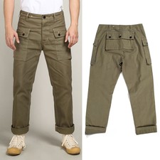 Men's Military Pants Cotton Trousers Casual Vintage Pants Retro Cargo Work Pants