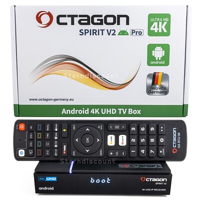 Octagon SPIRIT V2 PRO 4K UHD Android 11 IP-Receiver HDR10+ Dual-WiFi LAN IPTV Bo