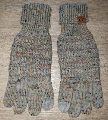 womens GRAY SPECKLED WINTER GLOVES one size by C.C. NICE!
