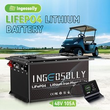 48V 105Ah Golf Cart LiFePO4 Lithium Battery Club Car Monitor 200A BMS 15000Cycle