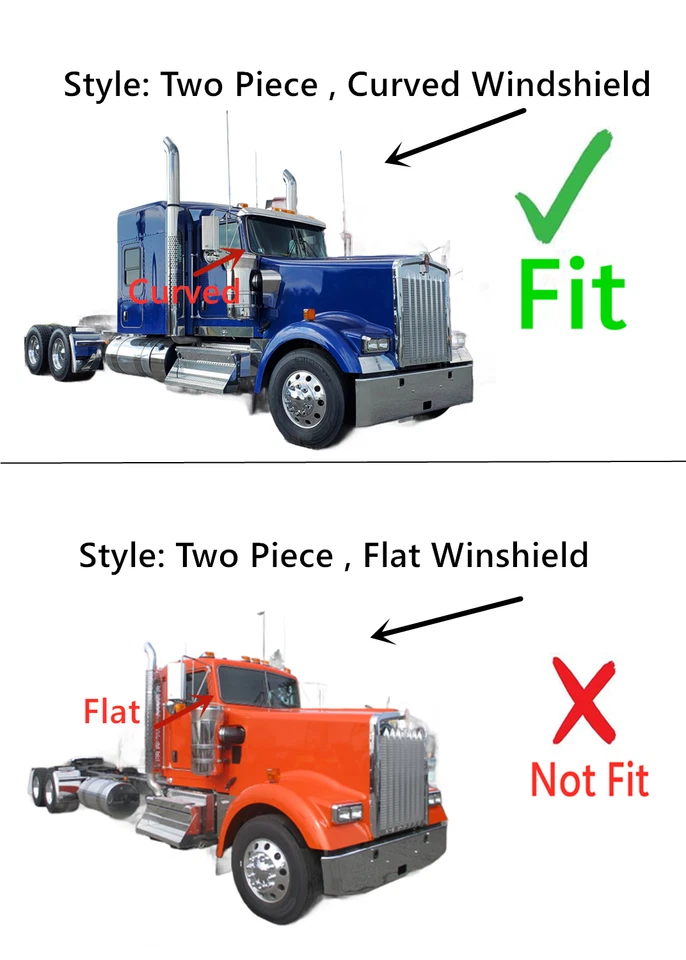 Fit Kenworth C500 T170 T270 T300 T370 T660 T800 W900 Passenger Front Windshield - Imagem 4 de 4