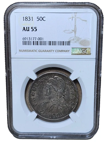 1831 Capped Bust 50C NGC AU 55-Free USA Shipping