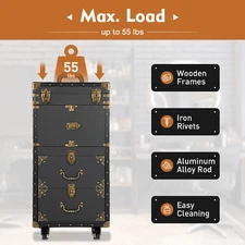 Salon Trolley Rolling Cart Makeup Train Case Hairdressing Barber Tool Organizer