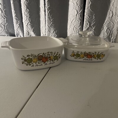Lot Spice of Life Corning Ware Casserole w/lids and Holder A-1-B, A-1  1/2-B