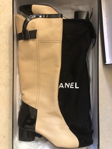 chanel two tone boots