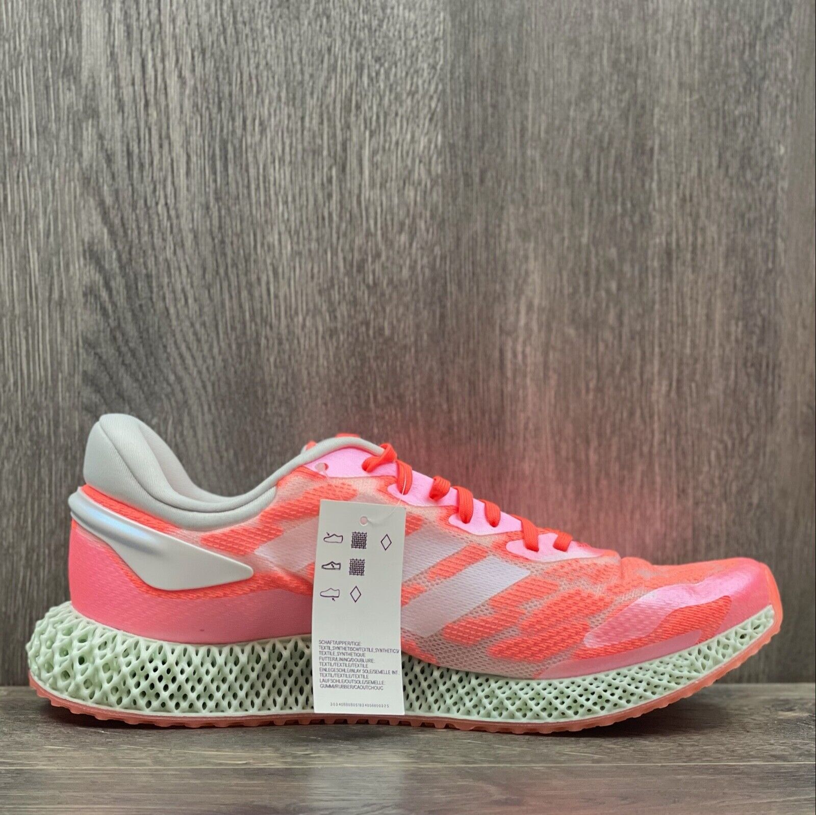 adidas 4D Run 1.0 Running Shoes Sneakers Men’s Sz 10.5 Coral Mint FW6838  Pink