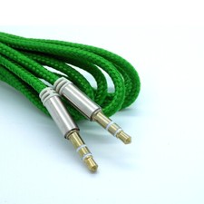 2x Premium Braided AUX Cable 1m – Strong Nylon 3.5mm Male‑to‑Male Stereo Audio L