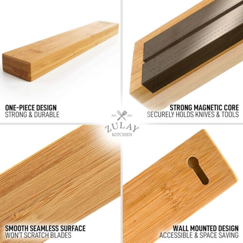 Bamboo Magnetic Knife Bar - Picture 5 of 6