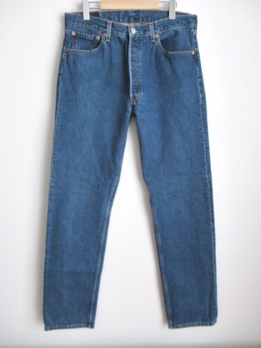 Levi's Womens 501 Jeans High Rise Denim Pants 90s Vintage Blue Size W34 L34 - Picture 1 of 12