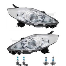 Scheinwerfer Set chrom inkl. OSRAM Lampen H7 HB3 mit LWR Motor für Mazda 5 CR19