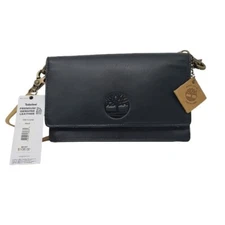 Timberland Black Leather Crossbody Bag Wallet Purse RFID Blocking One Size US